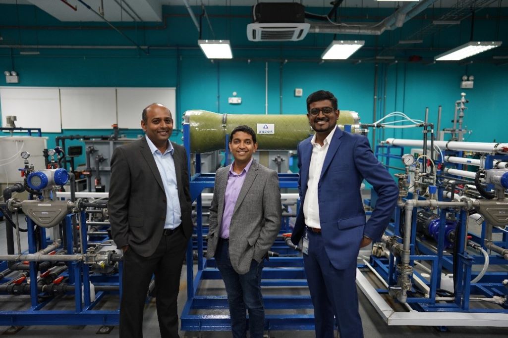 Gradiant nel 2023 Da L a R - Prakash Govindan, Anurag Bajpayee, Govind Alagappan