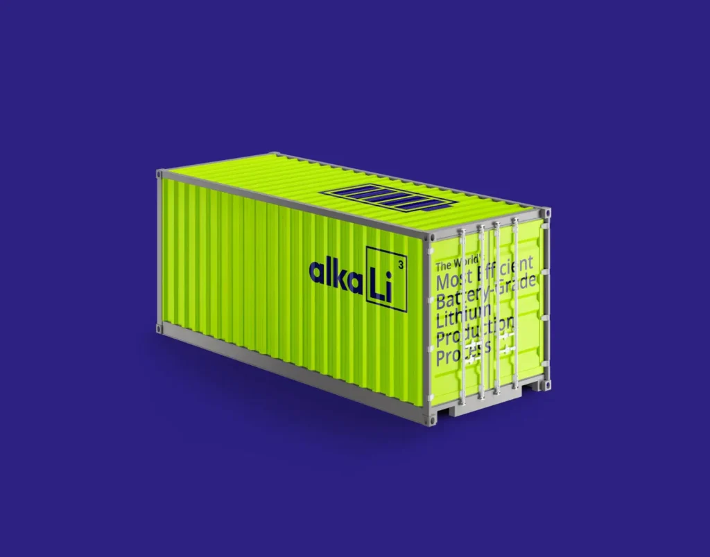 Sideview of EC2 container, shown to deliver an unprecedented 97% lithium recovery rate from North American salar brines